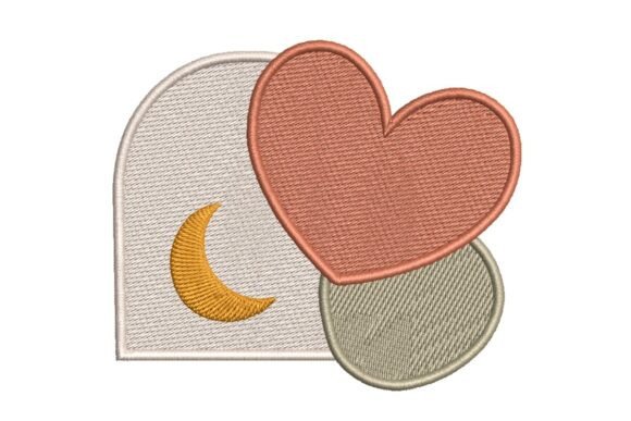 Abstract Celestial Heart Embroidery Design