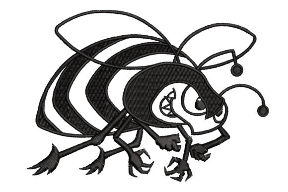 Angry Bee Embroidery Design