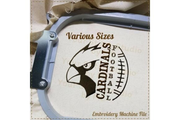 Cardinals Football Embroidery Design