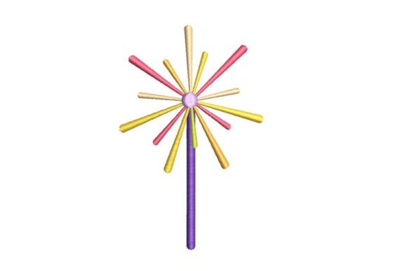 Colorful Sparkling Wand Embroidery Design