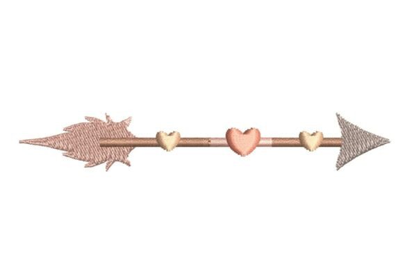 Cupid’s Love Arrow with Hearts Embroidery Design