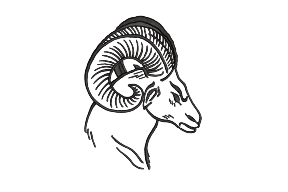 Cute Sheep Face Embroidery Design
