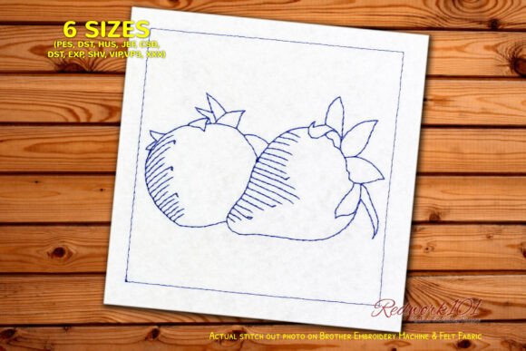 Cute Strawberries Machine Embroidery