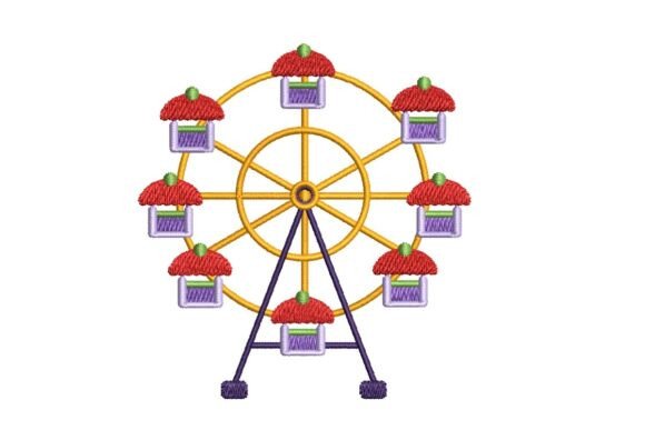 Festive Ferris Wheel Embroidery Design