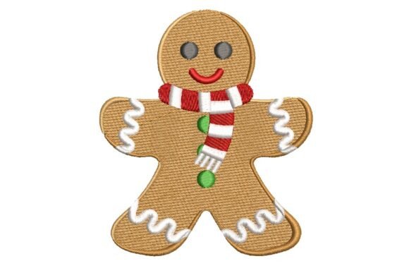 Festive Gingerbread Man with Red Scarf