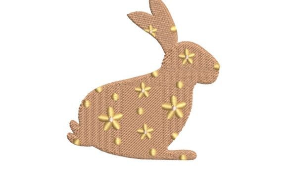 Floral & Spotted Easter Bunny Embroidery Design