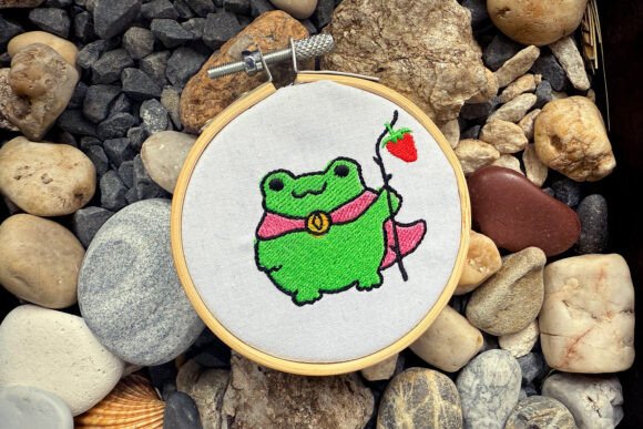Frog in Cloak Machine Embroidery