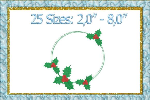 Holly Frame Embroidery Design
