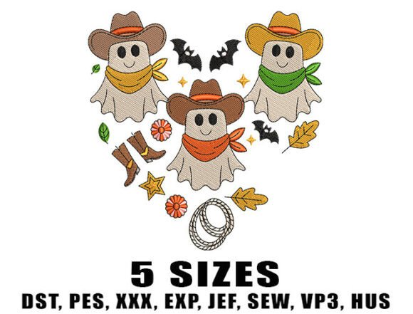 Howdy Halloween Ghost Embroidery Design