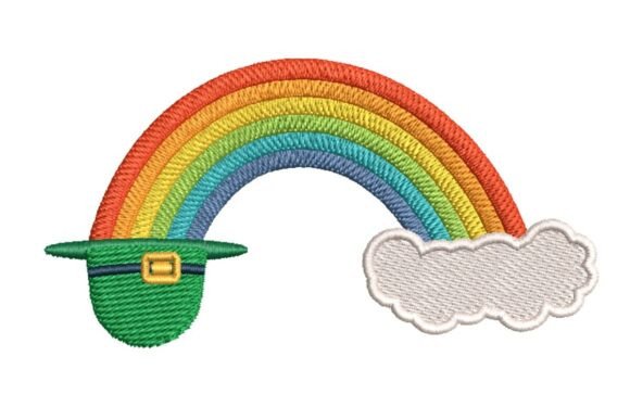 Lucky Leprechaun Hat and Rainbow Embroidery Design