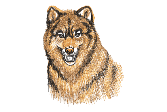Majestic Wolf Embroidery Design