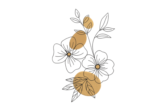 Minimalist Floral Line Art Embroidery