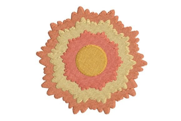 Multi-Layered Autumnal Flower Embroidery Design