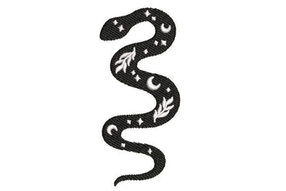 Mystical Celestial Snake Embroidery