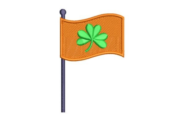 Orange Shamrock Flag Embroidery Design
