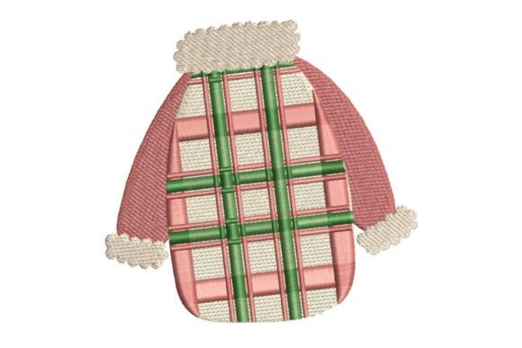 Plaid Christmas Sweater Embroidery Design