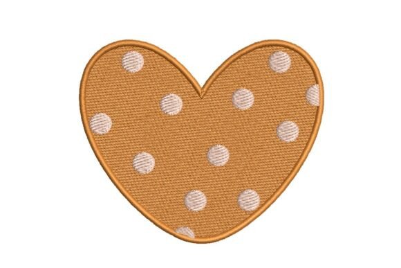 Polka Dot Heart Embroidery Design