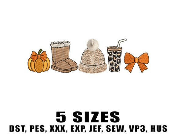 Retro Cozy Autumn Embroidery Designs