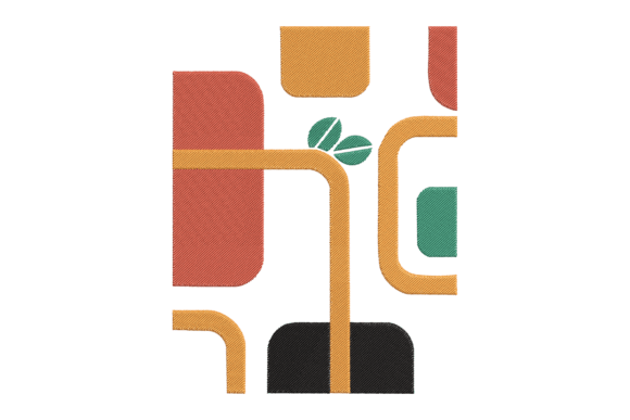 Retro Geometric Abstract Embroidery