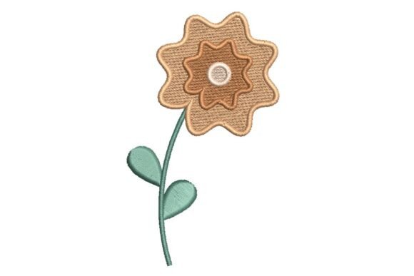 Rustic Layered Flower Embroidery Design