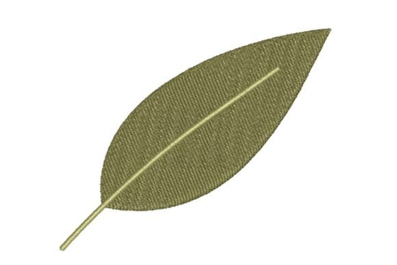 Simple Olive Green Leaf Embroidery Design