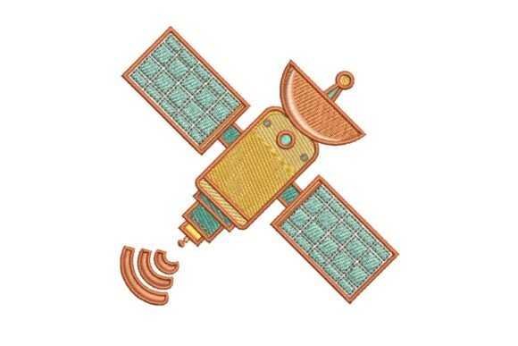 Stylized Satellite Embroidery Design